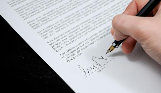 ondertekening van een document