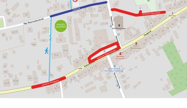 plan van parkeergelegenheden tijdens rioleringswerken