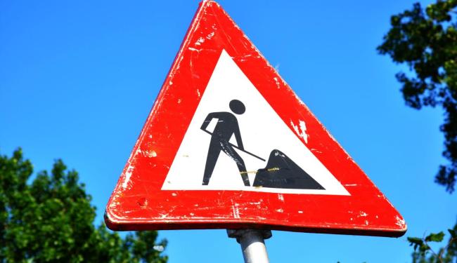 verkeersbord werken