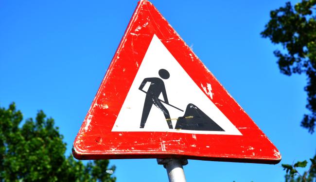 verkeersbord werken