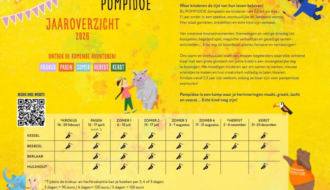 In een speelse, avontuurlijke en leerzame wereld helemaal jezelf kunnen uitleven! 2,5j-11j © Kinderkampen Pompidoe