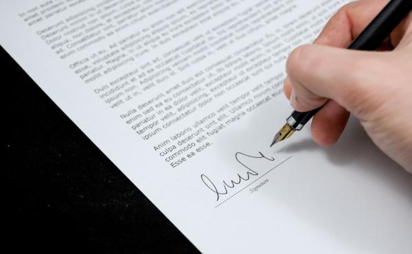 ondertekening van een document