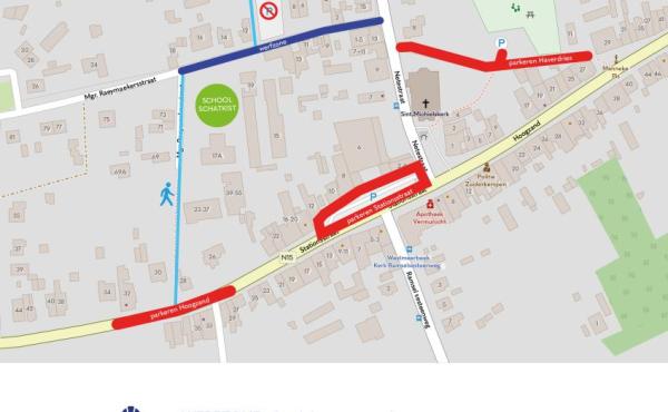 plan van parkeergelegenheden tijdens rioleringswerken