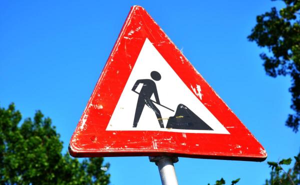 verkeersbord werken