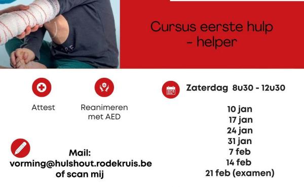 Kom een Gratis cursus volgen © rode kruis